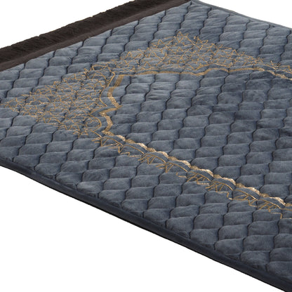 Premium Embroidered Soft Velvet Quilted Prayer Mat - PR046052