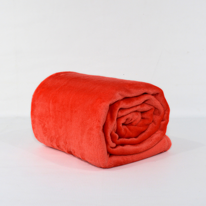 CORAL - Plain Throw Plush Blanket Solid Fleece Blanket - PFB051