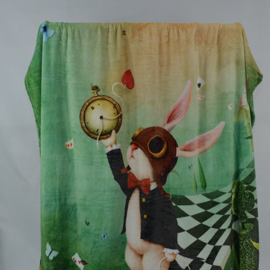 Rabbit - Kids Printed Fleece Blanket 60x90 - KFB018