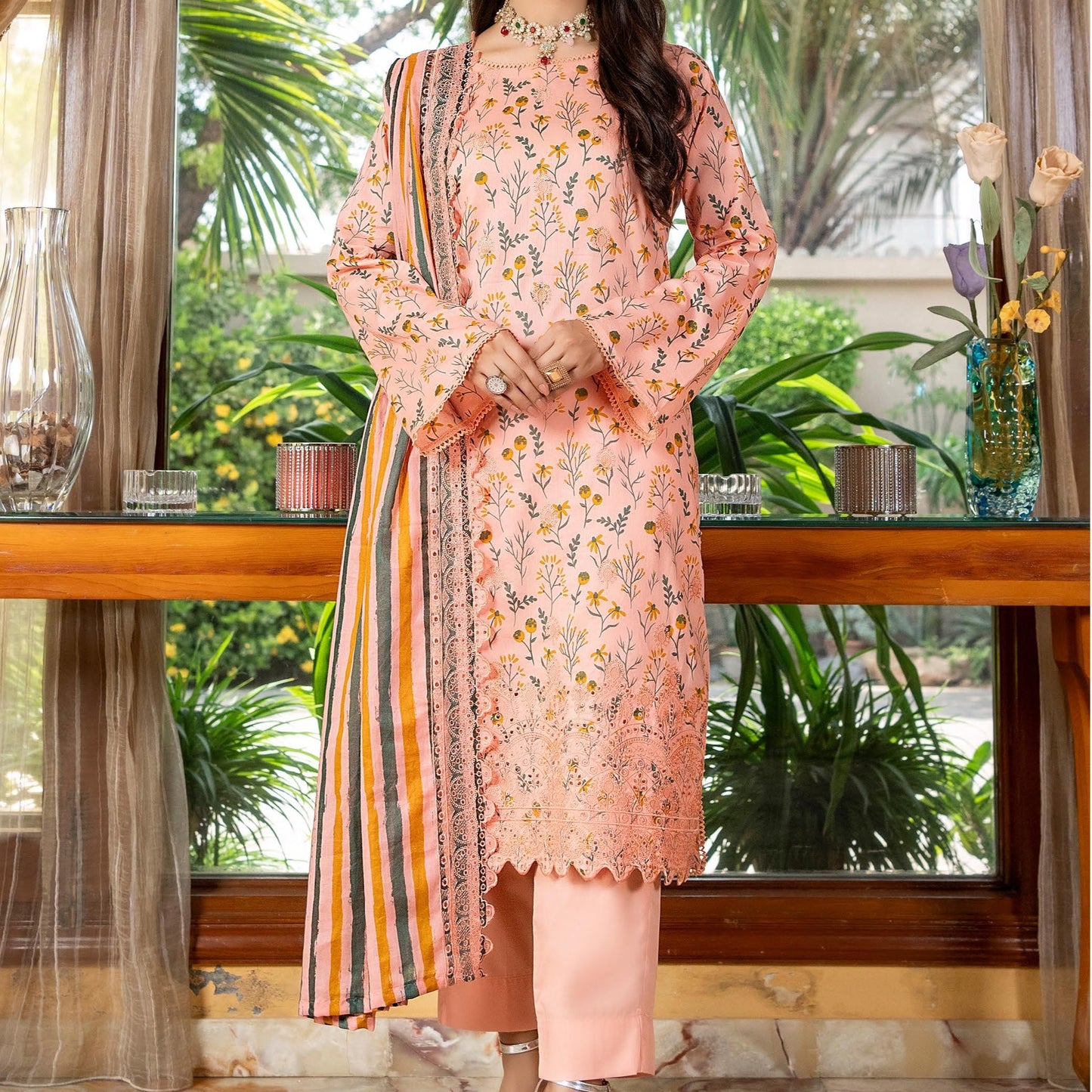 ZESH CUTWORK EMBROIDERED LAWN EDIT' 24 - LSWS012