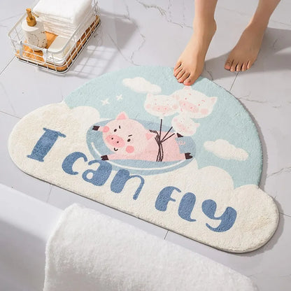 Soft Rugs Home Entrance Carpet Bedroom Toilet Bathroom Door Absorbent Non-Slip Foot Pad - DM072