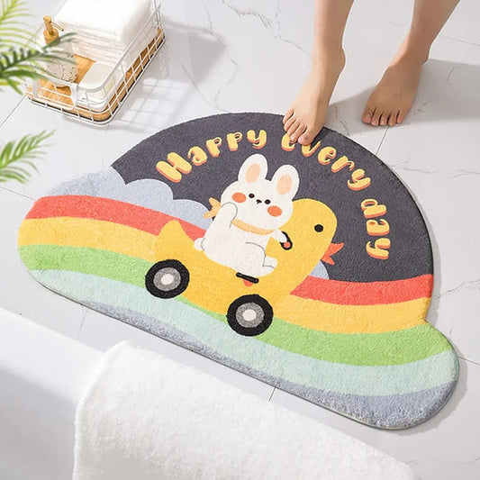 Soft Rugs Home Entrance Carpet Bedroom Toilet Bathroom Door Absorbent Non-Slip Foot Pad - DM070