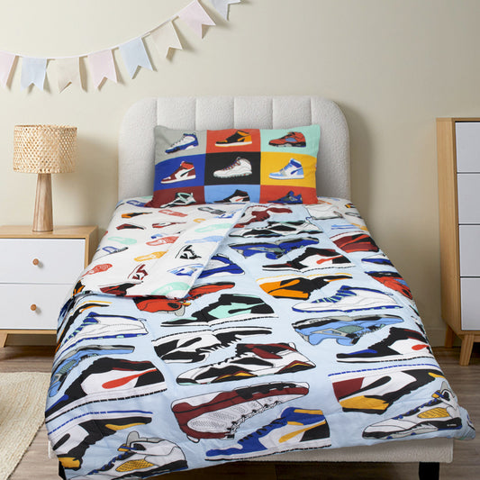 SNEAKERS - Exports Cotton Kids Printed Comforter Set 3 Piece - KCS062