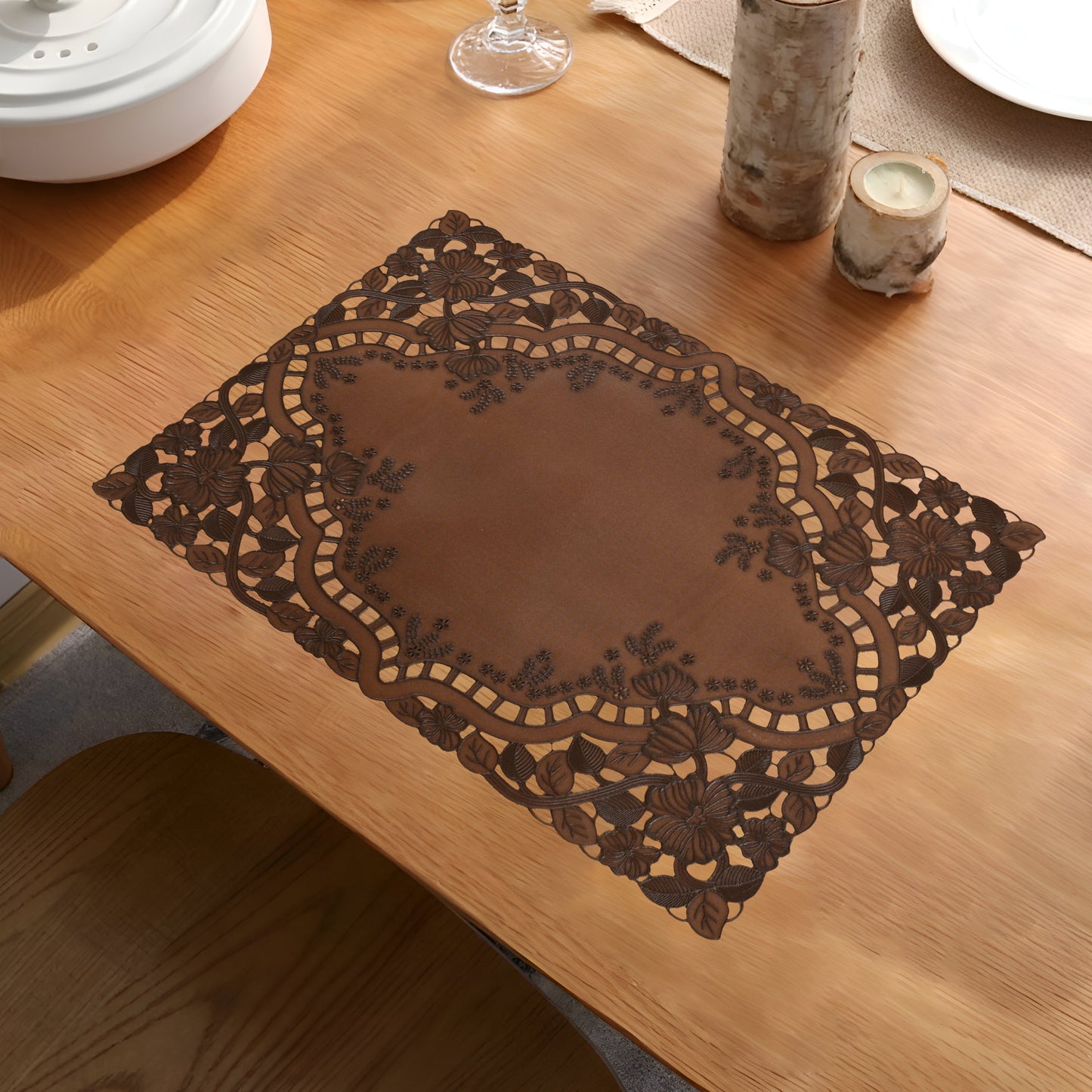 Embroidered Vinyl Placemats Washable Table Mats - PM065