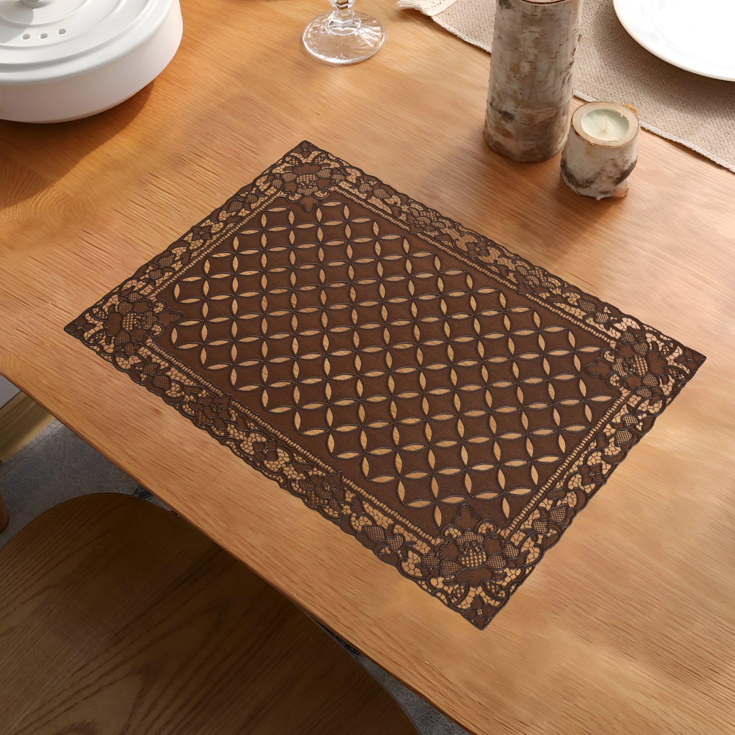 Embroidered Vinyl Placemats Washable Table Mats - PM062