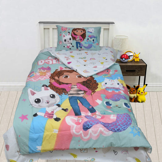 GABBY'S DOLLHOUSE - Exports Cotton Kids Printed Comforter Set 3 Piece - KCS071