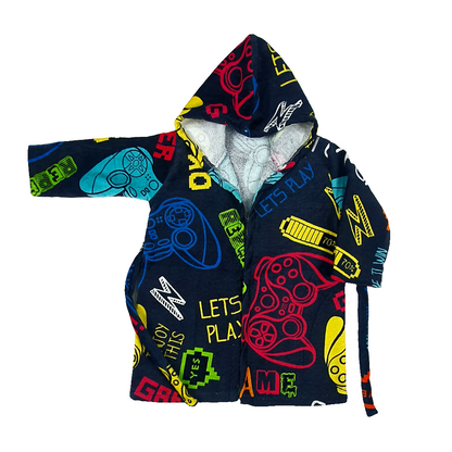 GAME-Exports Leftover 100% Cotton Kids Printed Bathrobe - KBR012