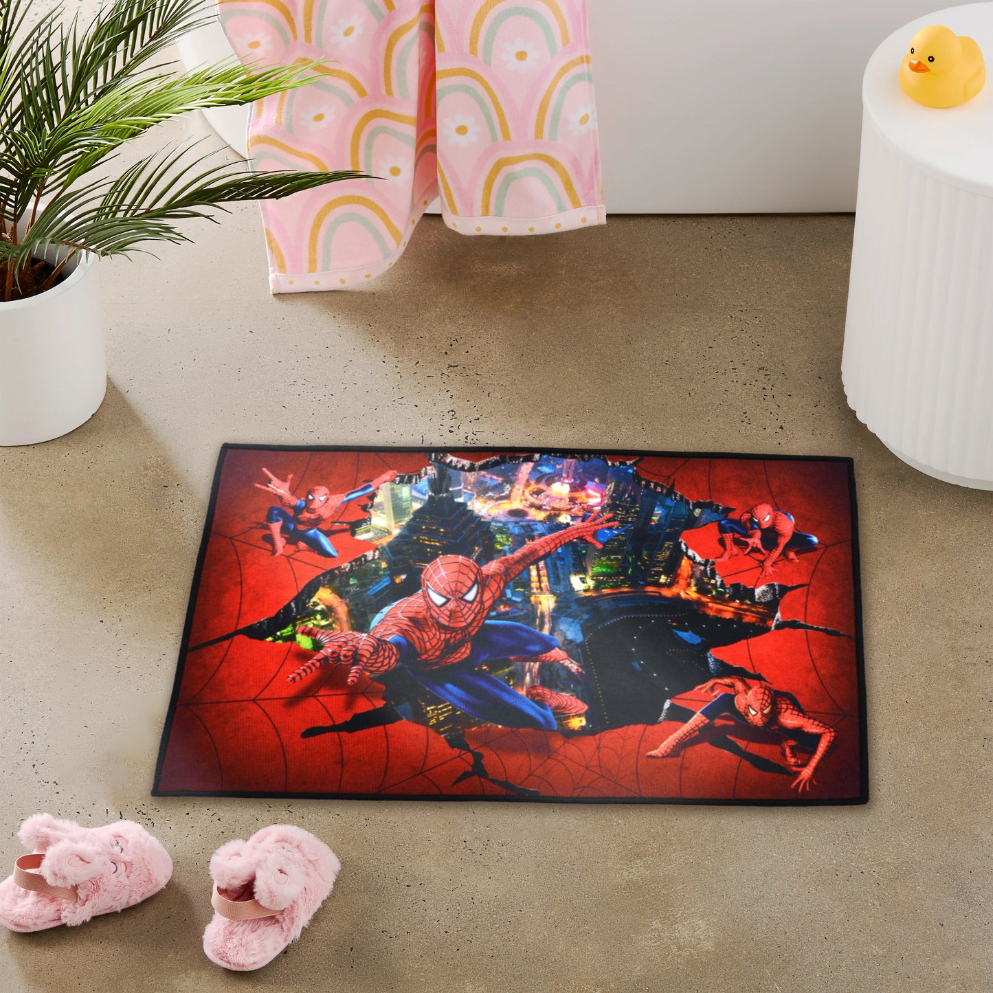 SPIDERMAN - Kids Animated Character Door Mat Table Mat Play Mat - DM073