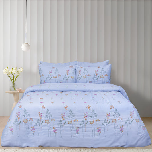 Premium Embroidered Cotton King Bedsheet 5 Piece - DDB0012