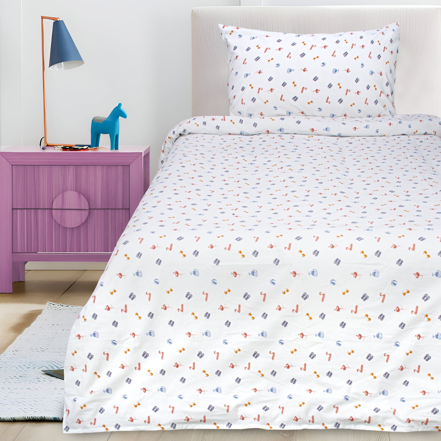 BEACH - Kids Exports Cotton Percale Single Bedsheet - KCBS043