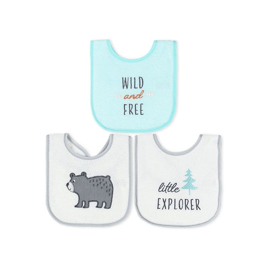 Hudson Baby - Soft & Absorbent Baby Bib Set Pack of 3 Little Explorer - NB0154