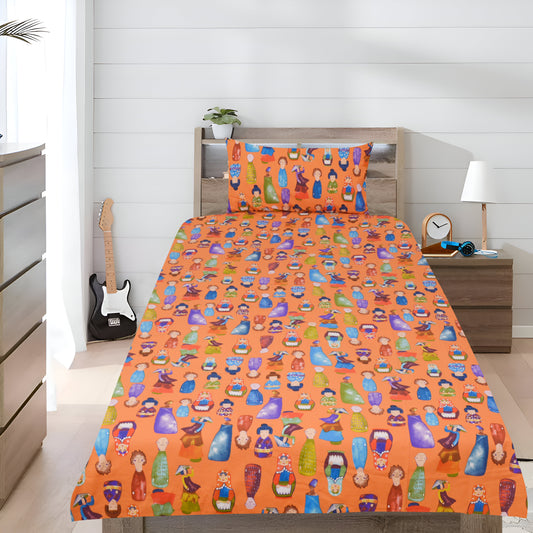 RUSSIAN GIRLS - Kids Exports Cotton Single Bedsheet - KCBS056