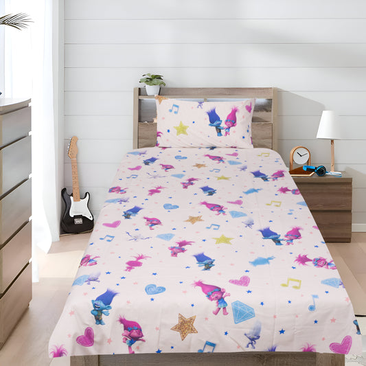 TROLLS - Kids Exports Cotton Single Bedsheet - KCBS060