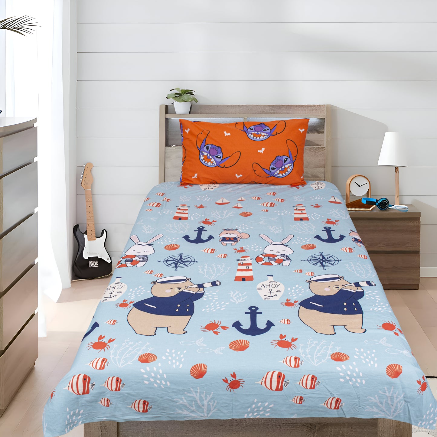 SEA HARBOUR - Kids Exports Cotton Single Bedsheet - KCBS052