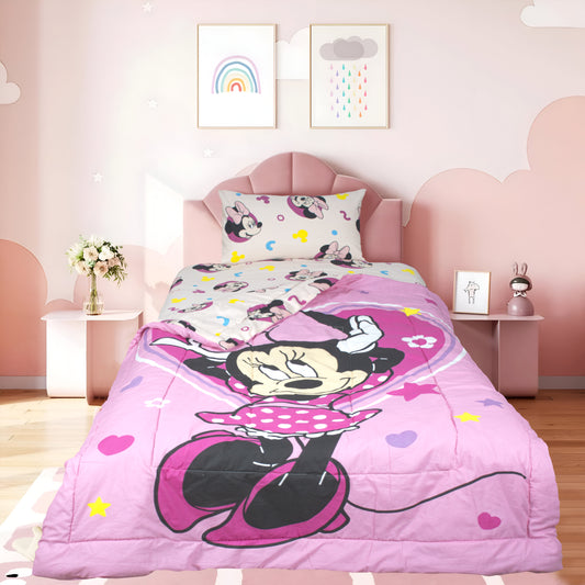 Minnie Mouse - Exports Cotton Kids Printed Comforter Set 3 Piece - KCS060