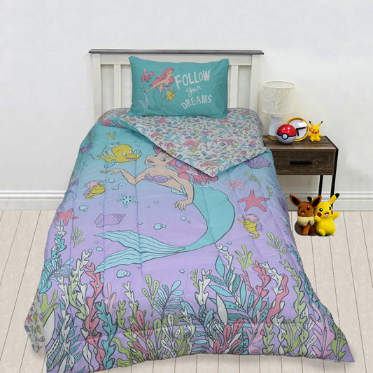 MERMAID - Exports Cotton Kids Printed Comforter Set 3 Piece - KCS066