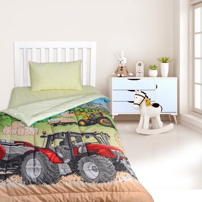 TRACKTOR - Exports Cotton Kids Printed Comforter Set 3 Piece - KCS039