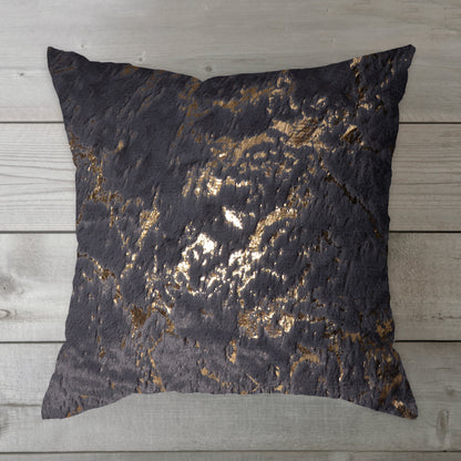 Marble Gold Luxury Imported Fur Cushion Grey - FC091