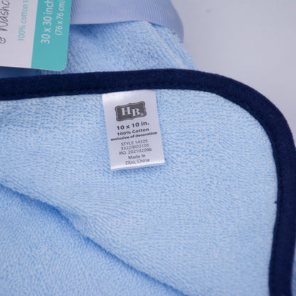 Hudson Baby - 100% Cotton Terry Hooded Towel & Wash Cloth - NB099