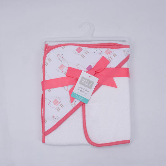 Hudson Baby - 100% Cotton Terry Hooded Towel & Wash Cloth - NB0103