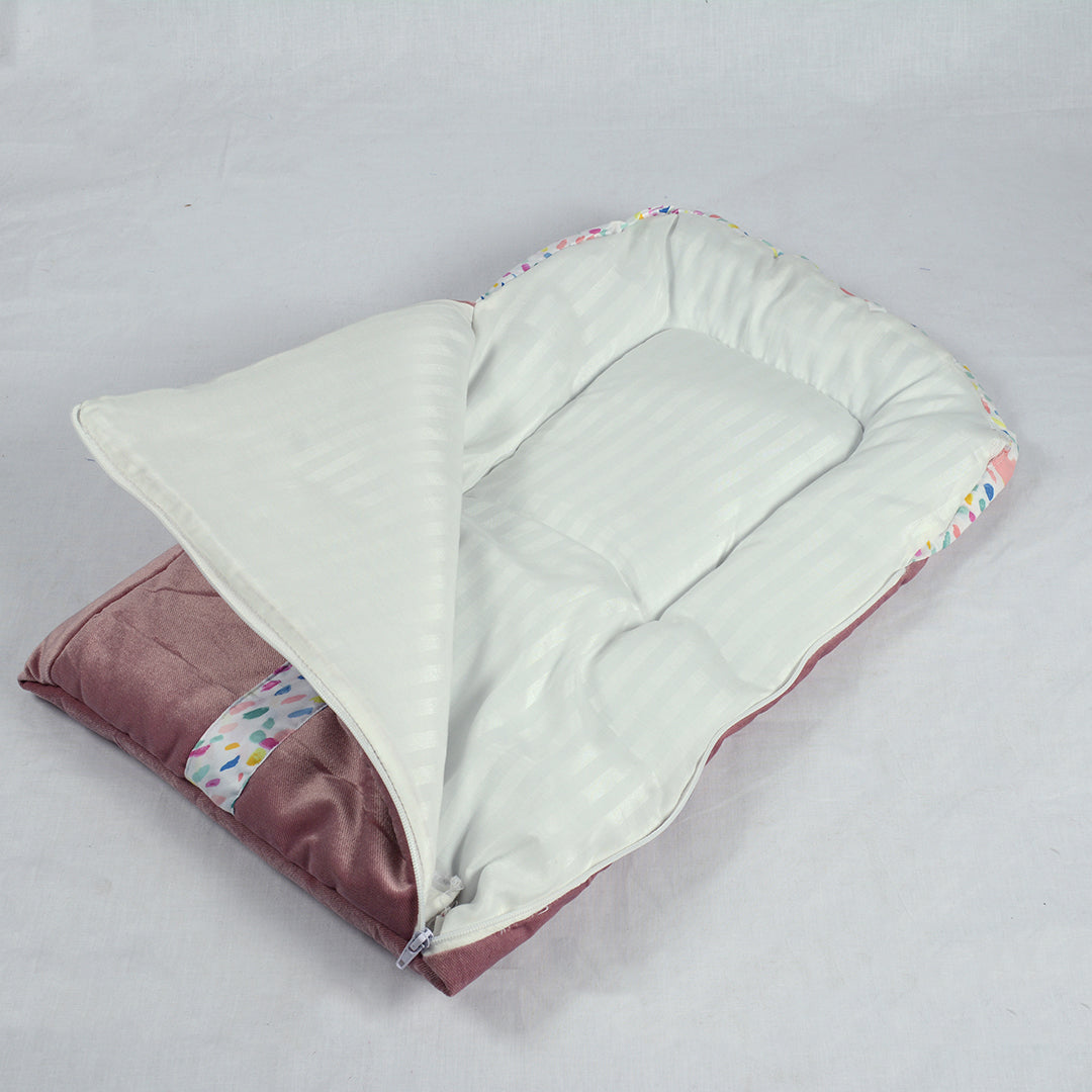 Kidzo Soft Baby Velvet Zipper Bed - NB027